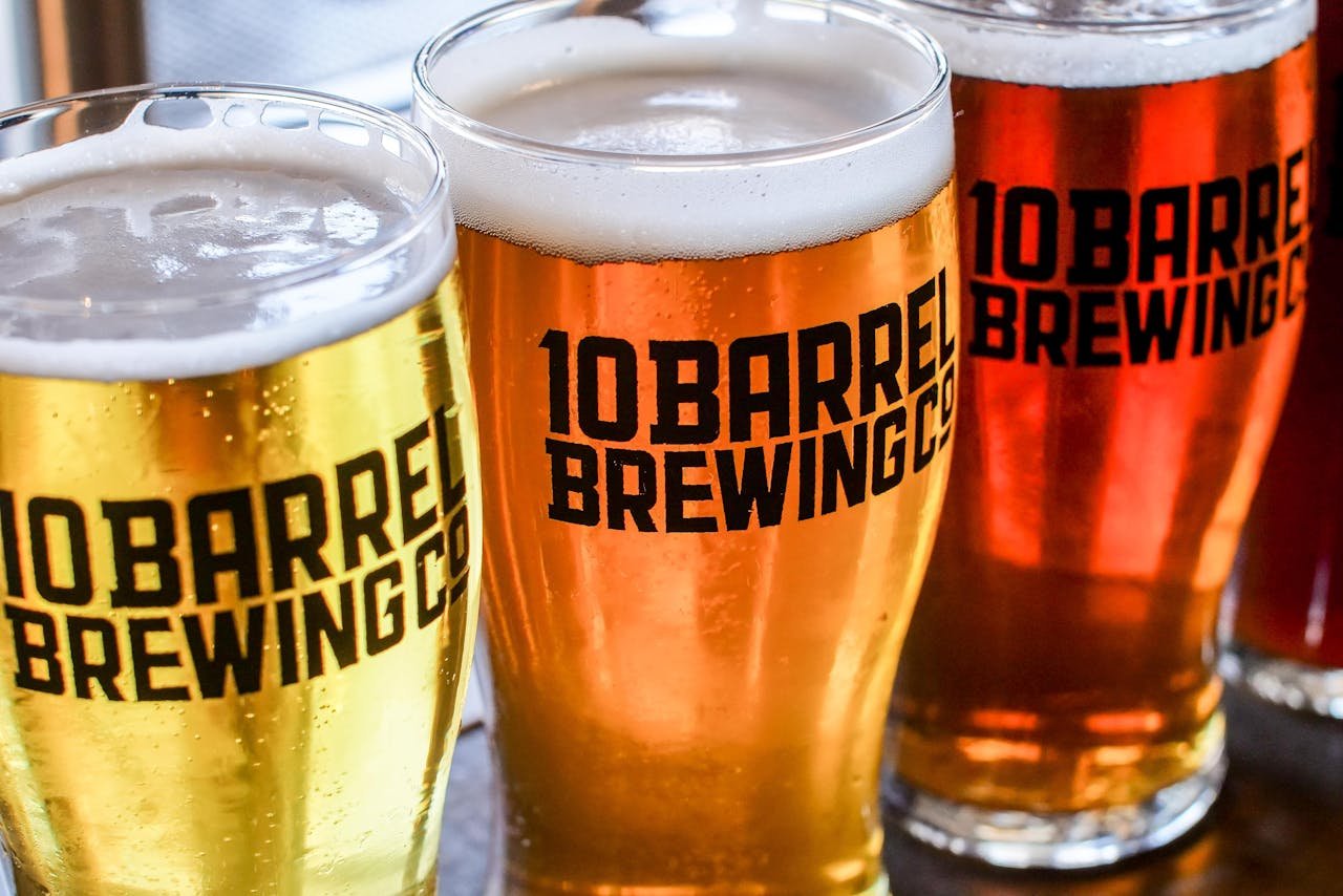 A flight of three dark beers ranging from porter brown to jet-black imperial stout